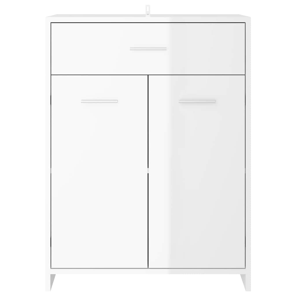 Bathroom Cabinet High Gloss White 60x33x80 cm Engineered Wood