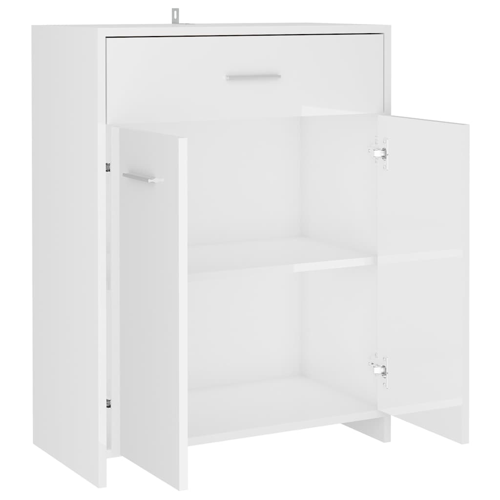 Bathroom Cabinet High Gloss White 60x33x80 cm Engineered Wood