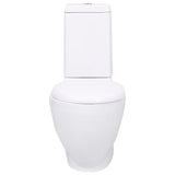 WC Ceramic Toilet Bathroom Round Toilet Bottom Water Flow White