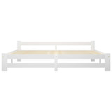 Bed Frame without Mattress White Solid Pine Wood 200x200 cm