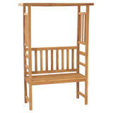 Garden Bench with Pergola 115 cm Solid Teak Wood