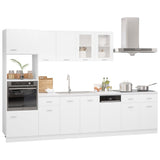 7 Piece Kitchen Cabinet Set White Engineered Wood