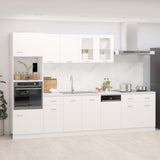 7 Piece Kitchen Cabinet Set White Engineered Wood