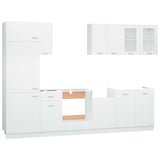 8 Piece Kitchen Cabinet Set White Engineered Wood