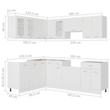 11 Piece Kitchen Cabinet Set White Engineered Wood