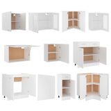 11 Piece Kitchen Cabinet Set White Engineered Wood