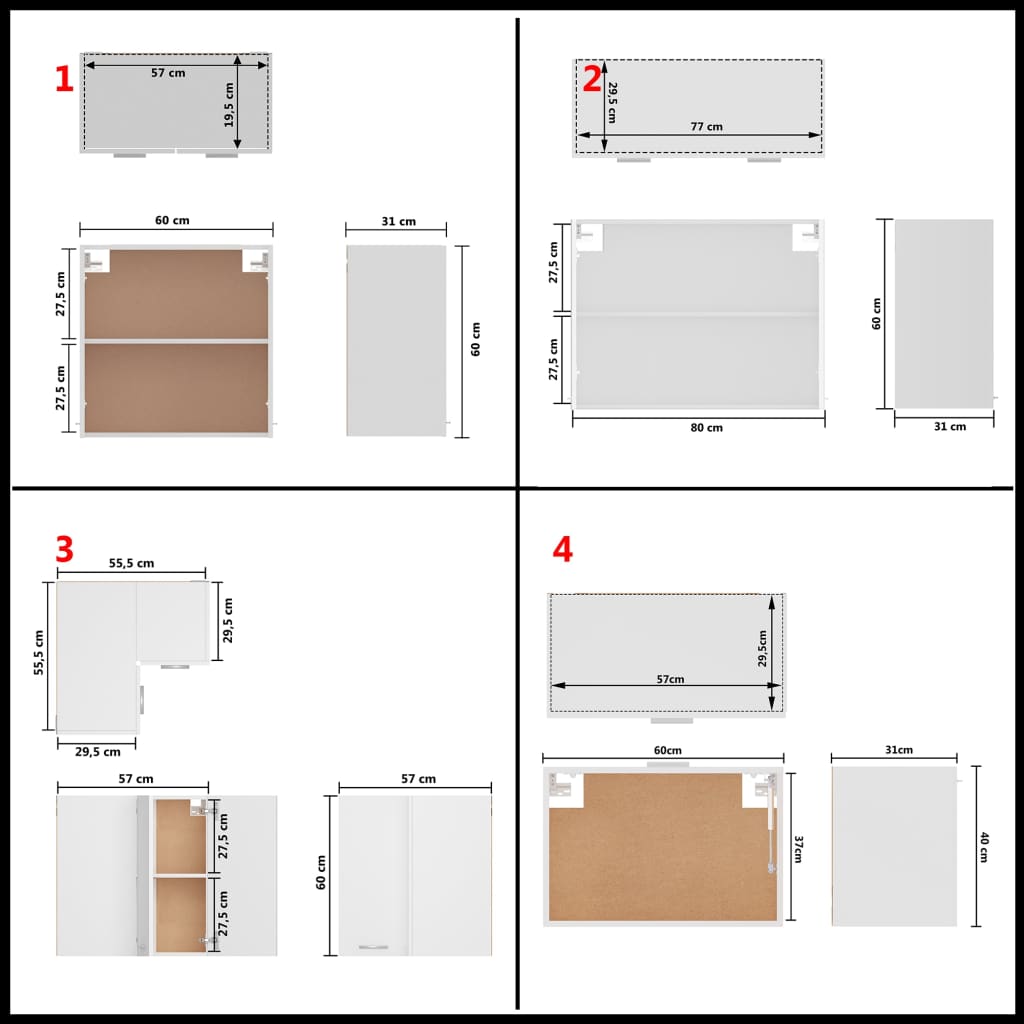 11 Piece Kitchen Cabinet Set White Engineered Wood