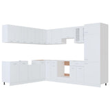 14 Piece Kitchen Cabinet Set White Engineered Wood