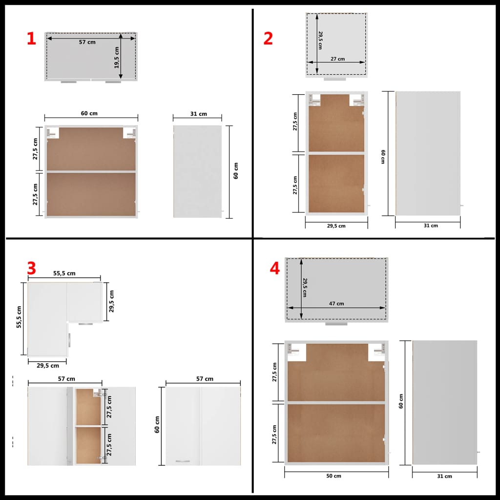 14 Piece Kitchen Cabinet Set White Engineered Wood