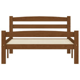 Bed Frame without Mattress Honey Brown Solid Pinewood 100x200 cm