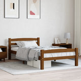 Bed Frame without Mattress Honey Brown Solid Pinewood 100x200 cm