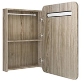 LED Bathroom Mirror Cabinet Oak 60x11x80 cm