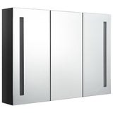 LED Bathroom Mirror Cabinet 89x14x62 cm Shining Black