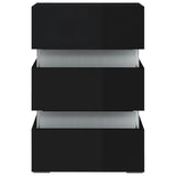 LED Bedside Cabinet High Gloss Black 45x35x67 cm Engineered Wood