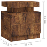 Bedside Cabinet Smoked Oak 45x35x52 cm Engineered Wood