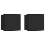 Wall Mounted TV Cabinets 2 pcs Black 30.5x30x30 cm