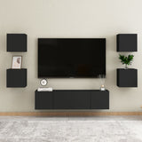 Wall Mounted TV Cabinets 2 pcs Black 30.5x30x30 cm