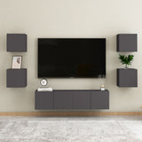 Wall Mounted TV Cabinets 4 pcs Grey 30.5x30x30 cm