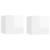 Wall Mounted TV Cabinets 2 pcs High Gloss White 30.5x30x30 cm