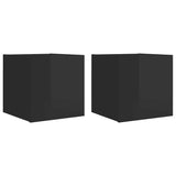 Wall Mounted TV Cabinets 2 pcs High Gloss Black 30.5x30x30 cm