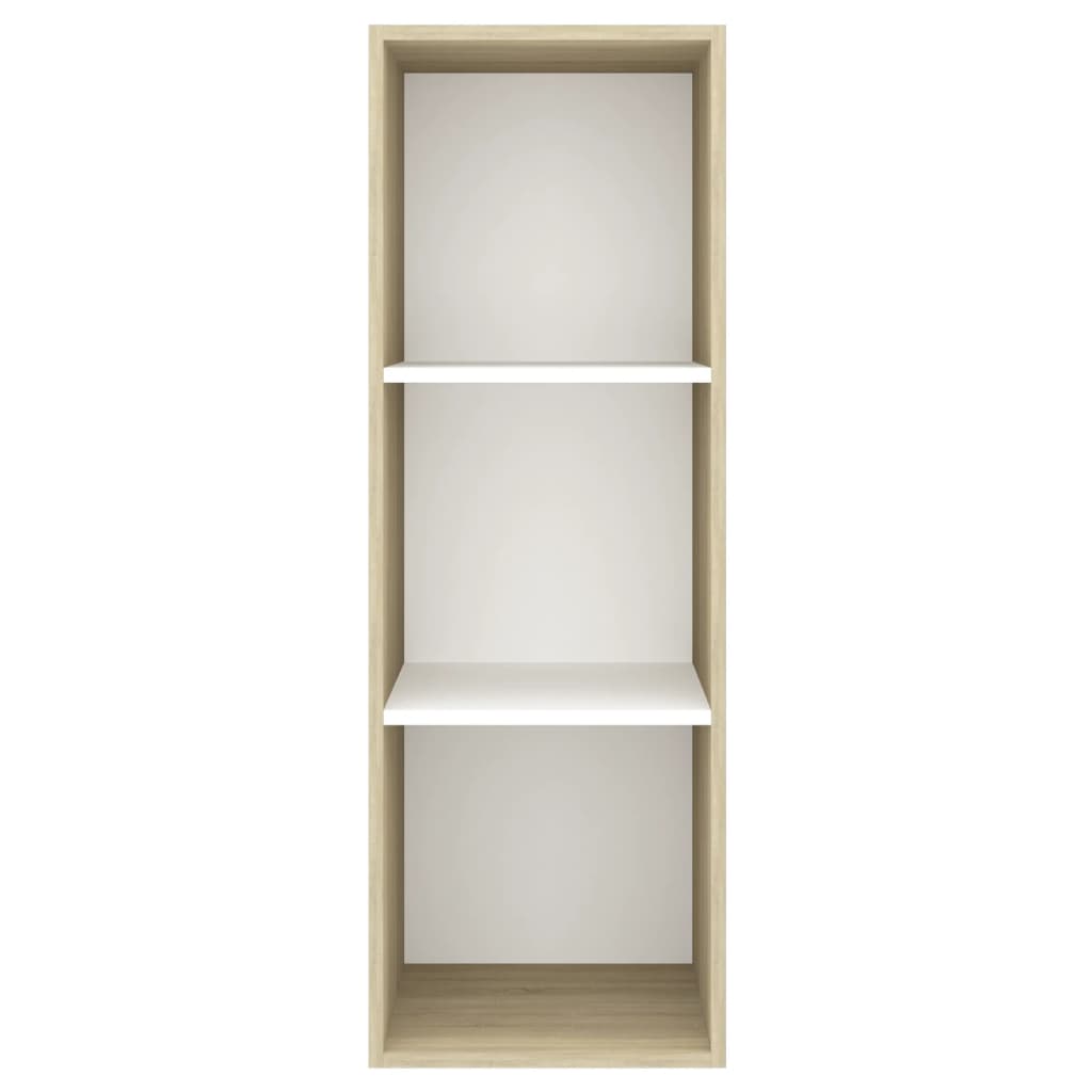 Wall-mounted TV Cabinet Sonoma Oak and White 37x37x107 cm Engineered Wood