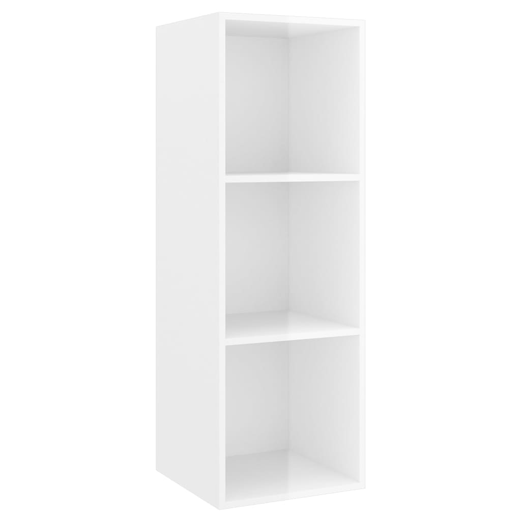 Wall-mounted TV Cabinet High Gloss White 37x37x107 cm Engineered Wood