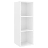 Wall-mounted TV Cabinet High Gloss White 37x37x107 cm Engineered Wood