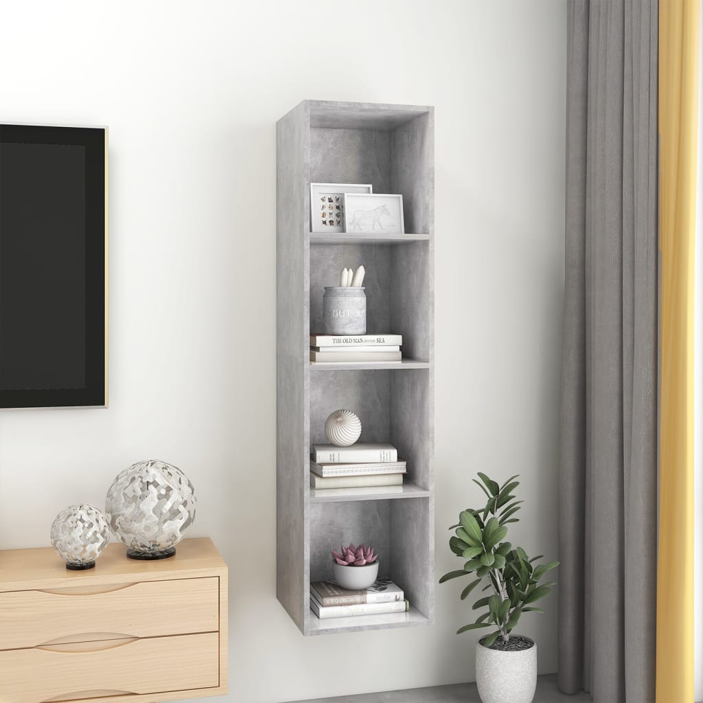 Wall-mounted TV Cabinet Concrete Grey 37x37x142.5 cm Engineered Wood