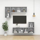 Wall-mounted TV Cabinet Concrete Grey 37x37x142.5 cm Engineered Wood