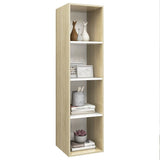 Wall-mounted TV Cabinet Sonoma Oak and White 37x37x142.5 cm Engineered Wood