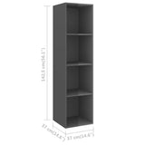 Wall-mounted TV Cabinet High Gloss Grey 37x37x142.5 cm Engineered Wood