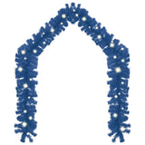 Christmas Garland with LED Lights 5 m Blue