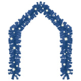 Christmas Garland with LED Lights 10 m Blue