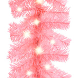 Christmas Garland with LED Lights 5 m Pink