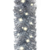 Christmas Garland with LED Lights 5 m Silver