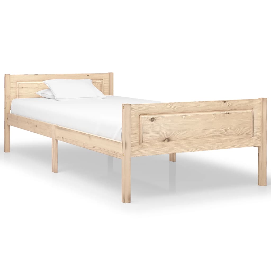 Bed Frame without Mattress Solid Pinewood 100x200 cm