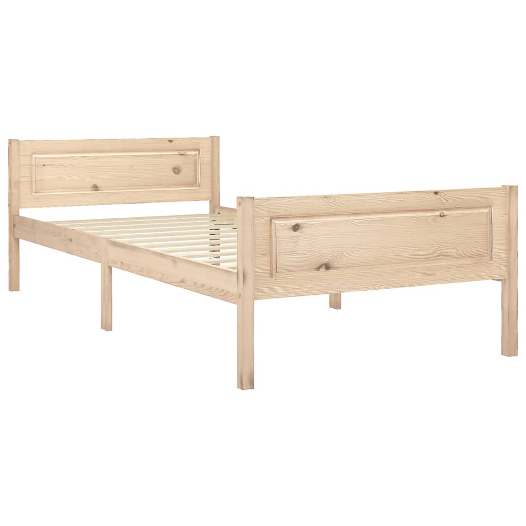 Bed Frame without Mattress Solid Pinewood 100x200 cm