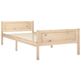 Bed Frame without Mattress Solid Pinewood 100x200 cm