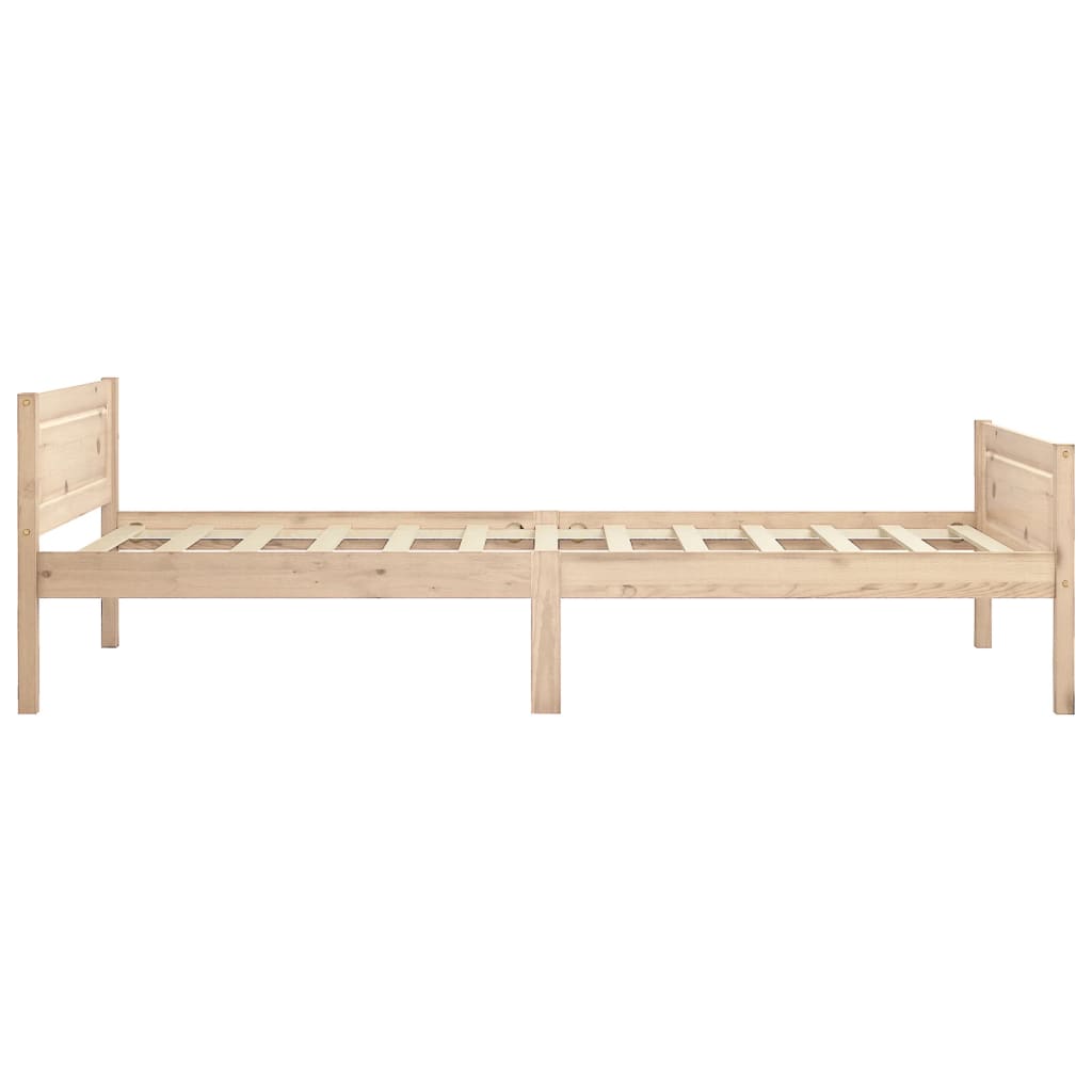 Bed Frame without Mattress Solid Pinewood 100x200 cm