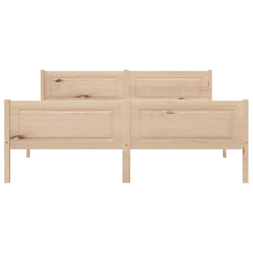 Bed Frame without Mattress Solid Pinewood 140x200 cm