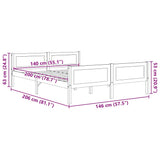 Bed Frame without Mattress Solid Pinewood 140x200 cm