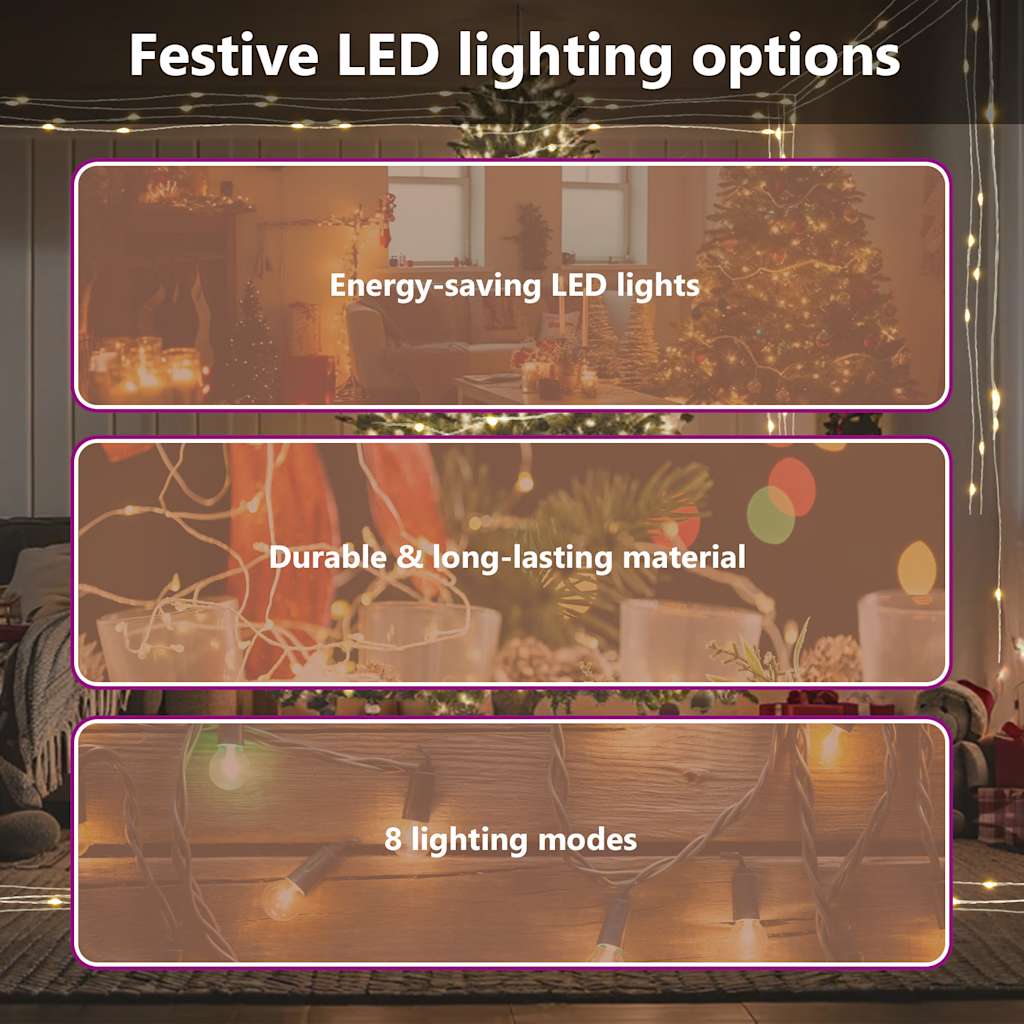 LED String with 150 LEDs Warm White 15 m