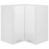 Hanging Corner Cabinet Lyon High Gloss White 57x57x60 cm Engineered Wood