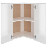 Hanging Corner Cabinet Lyon High Gloss White 57x57x60 cm Engineered Wood