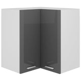 Hanging Corner Cabinet Lyon High Gloss Grey 57x57x60 cm Engineered Wood