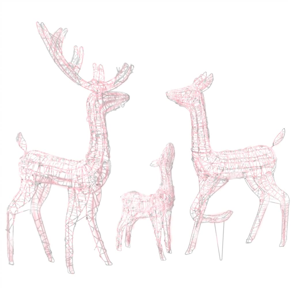 Acrylic Reindeer Family Christmas Decoration 300 LED Warm White