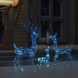 Acrylic Reindeer Family Christmas Decoration 300 LED Blue