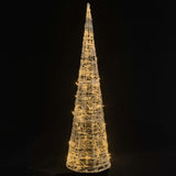 Acrylic Decorative Pyramid LED Light Cone Warm White 120 cm