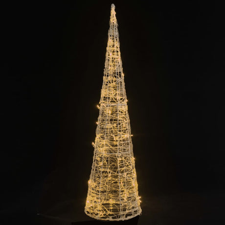 Acrylic Decorative Pyramid LED Light Cone Warm White 120 cm