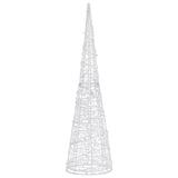 Acrylic Decorative Pyramid LED Light Cone Warm White 120 cm